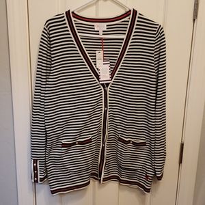 Talbots striped cardigan sweater